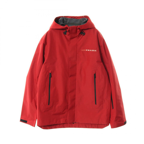 PRADA Extreme-Tex 防風登山連帽衫 SGB640 S202 1XV1 聚酯纖維 紅色 #XS