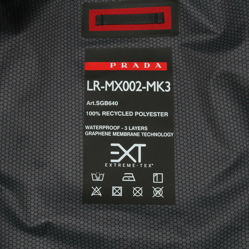 PRADA Extreme-Tex 防風登山連帽衫 SGB640 S202 1XV1 聚酯纖維 紅色 #XS-2