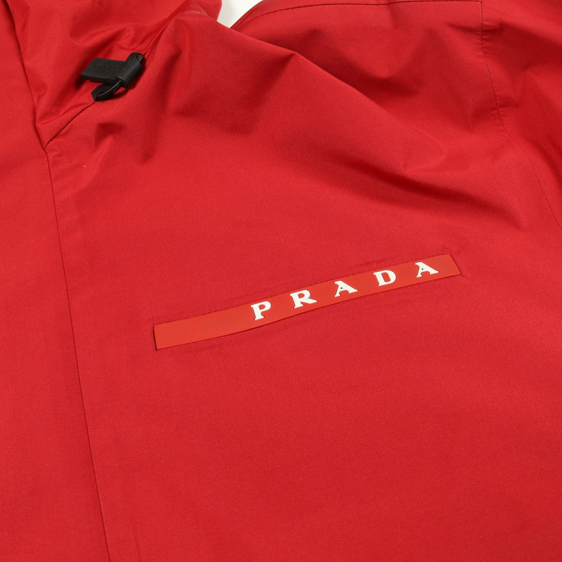 PRADA Extreme-Tex 防風登山連帽衫 SGB640 S202 1XV1 聚酯纖維 紅色 #XS-12