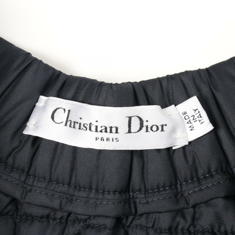 Christian Dior 微藤格紋絎縫科技塔夫綢半身裙 F36 157J67A2827 海軍藍-2