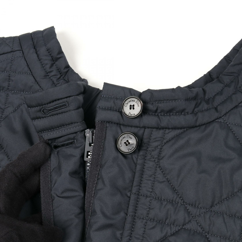 Christian Dior 微藤格紋絎縫科技塔夫綢半身裙 F36 157J67A2827 海軍藍-5