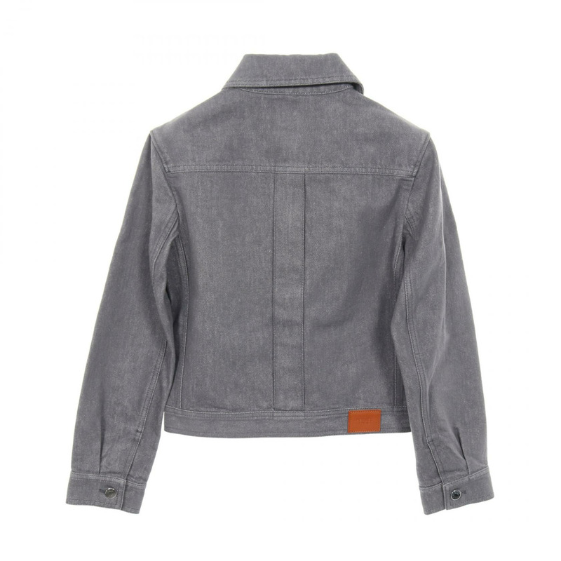 愛馬仕 Sellier 羈扣牛仔外套 #34 2H0256DT 棉質灰色二手女款-1