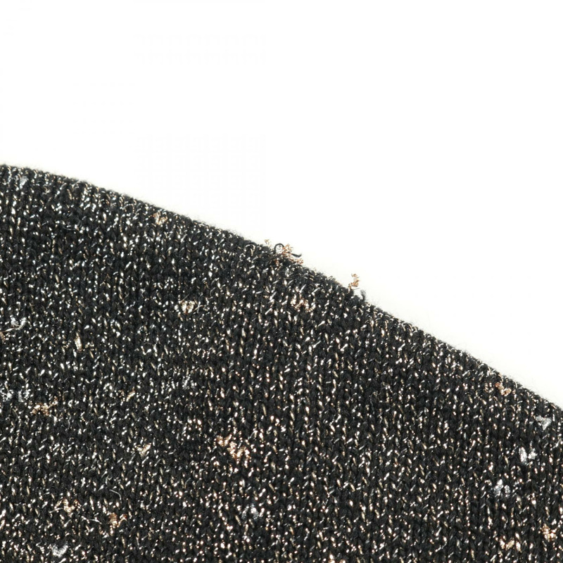 香奈兒 (CHANEL) 標誌針織衫 P62886K48477 羊絨棉混紡 黑色 銀色 二手 #42-8