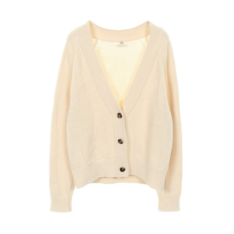 愛馬仕 (HERMES) 白色羊毛開襟衫，二手女款，貨號 34 3H2701D4