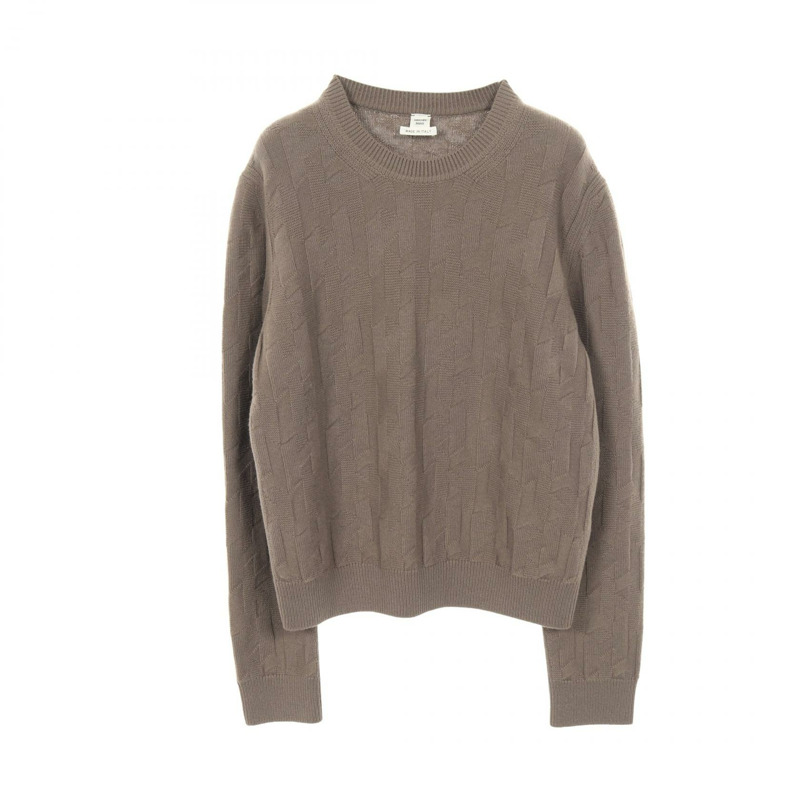 愛馬仕 H 字樣針織毛衣 #42 3H2617D4 羊毛灰色二手女款-0