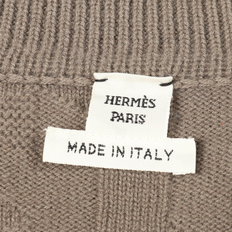 愛馬仕 H 字樣針織毛衣 #42 3H2617D4 羊毛灰色二手女款-2