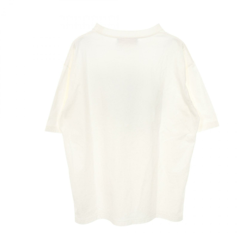 路易威登 YK 迷幻花卉圖案T卹，純棉材質，白色/黑色，二手男款，XL碼-1