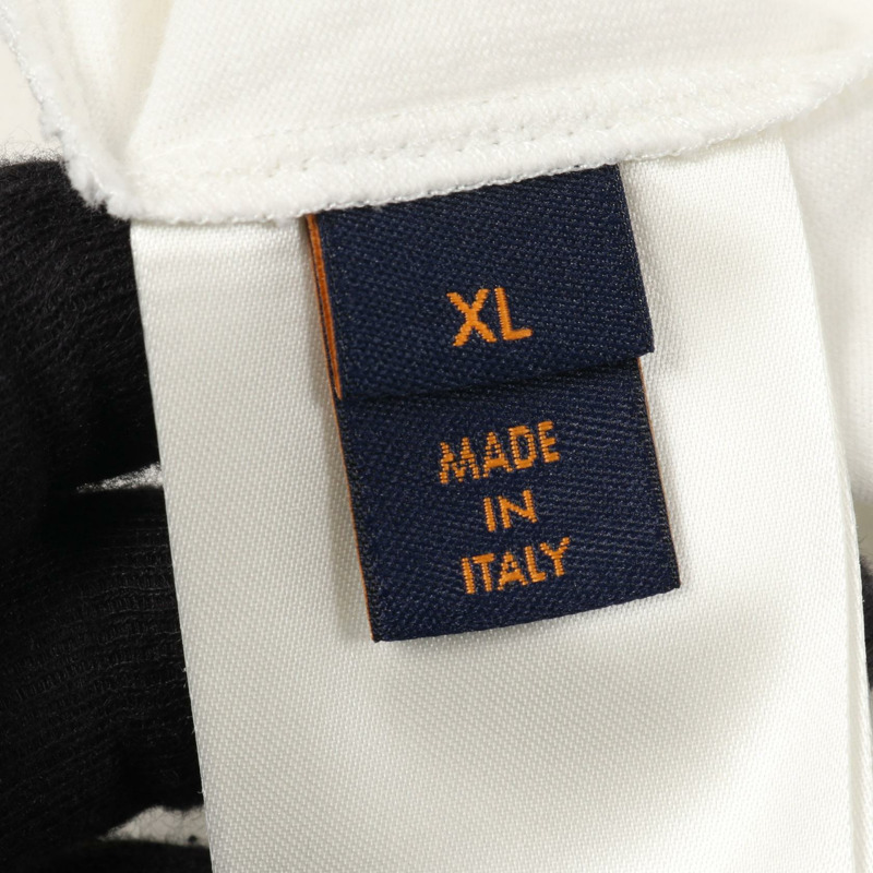 路易威登 YK 迷幻花卉圖案T卹，純棉材質，白色/黑色，二手男款，XL碼-3