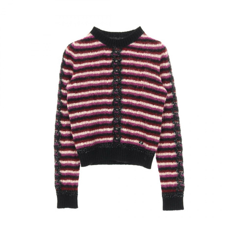 香奈兒 COCO 標誌紐扣針織衫 P75766K10915 羊絨羊毛羊駝毛尼龍黑色 #34