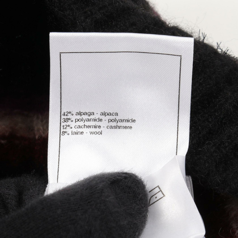 香奈兒 COCO 標誌紐扣針織衫 P75766K10915 羊絨羊毛羊駝毛尼龍黑色 #34-3