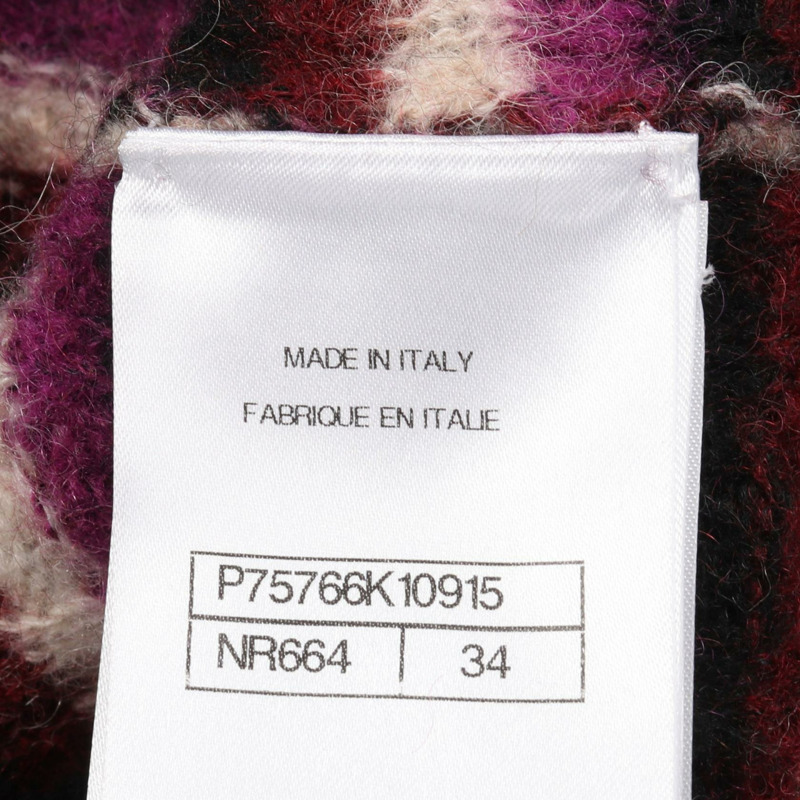 香奈兒 COCO 標誌紐扣針織衫 P75766K10915 羊絨羊毛羊駝毛尼龍黑色 #34-4