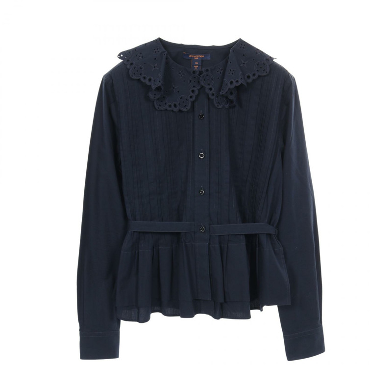 路易威登 (LOUIS VUITTON) 女襯衫 RW221J XKG FMBB05 純棉海軍藍二手女款 #36-0