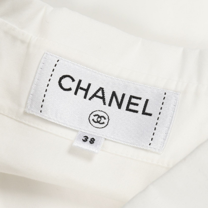 香奈兒襯衫上衣 #38 純棉白色二手女裝-2