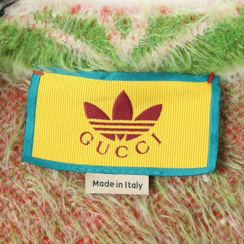 GUCCI x Adidas 三葉草針織外套開襟衫 717694 尼龍 綠色 多色 #S-2