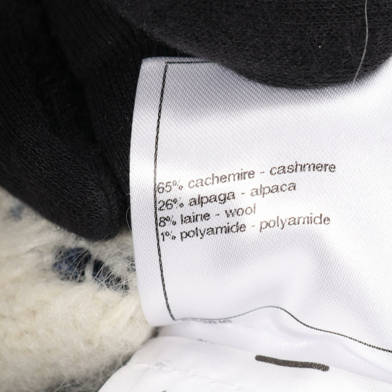 香奈兒 COCO 標誌紐扣針織衫 P73572K10554 羊絨羊駝毛混紡 藍海軍藍 #36-4