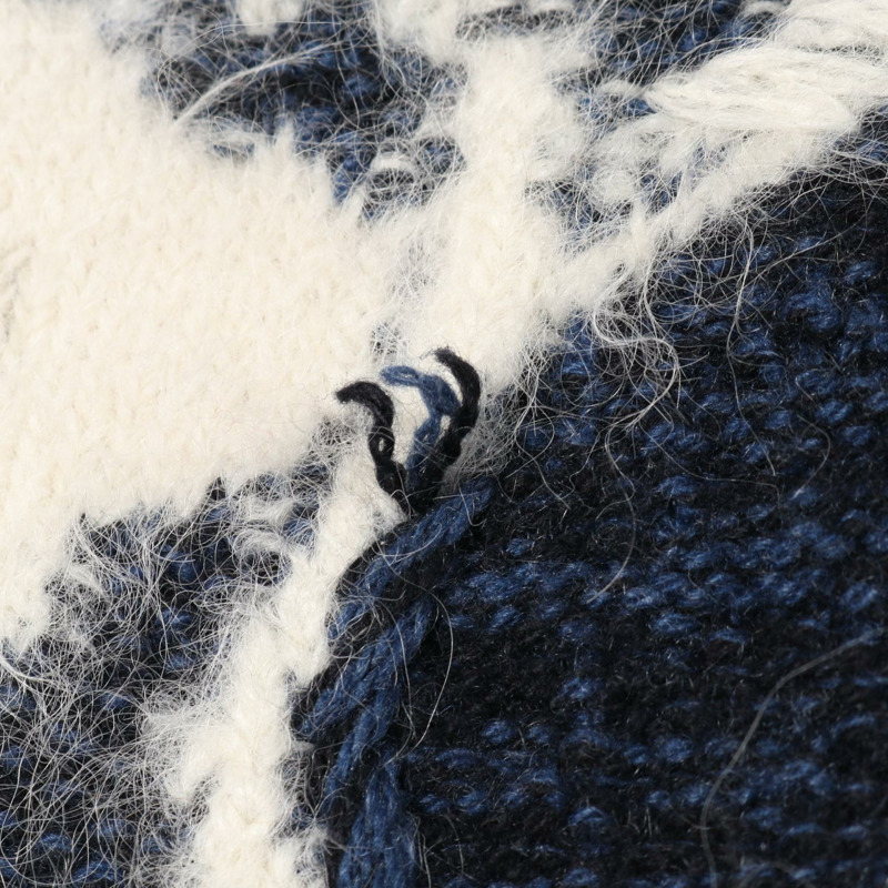 香奈兒 COCO 標誌紐扣針織衫 P73572K10554 羊絨羊駝毛混紡 藍海軍藍 #36-5