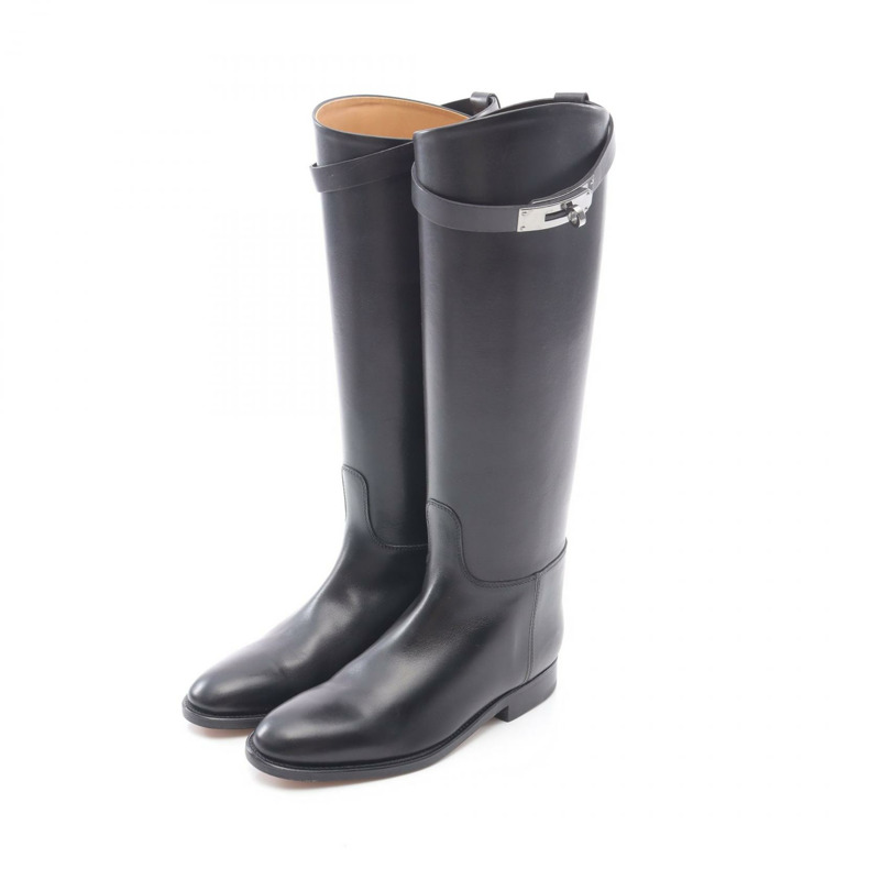 愛馬仕 Jumping Kelly 長靴 #35 黑色真皮二手女款-0