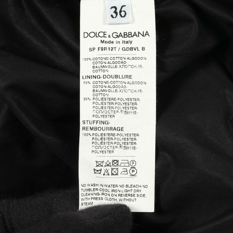 DOLCE & GABBANA 其他款式夾克 棉/聚酯纖維 黑色 二手 女款-4
