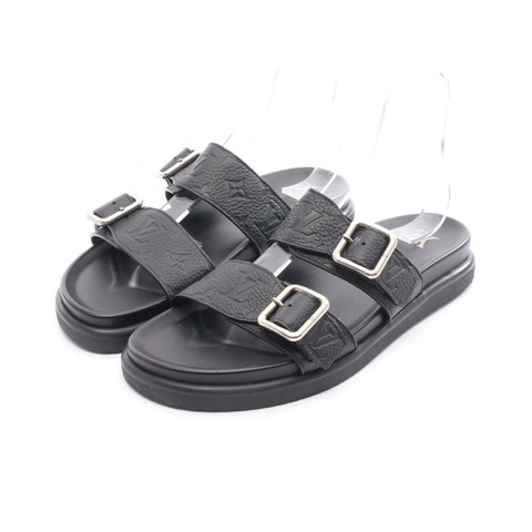 路易威登 LV Venice 穆勒涼鞋 Monogram 皮革 黑色 #10 二手男士