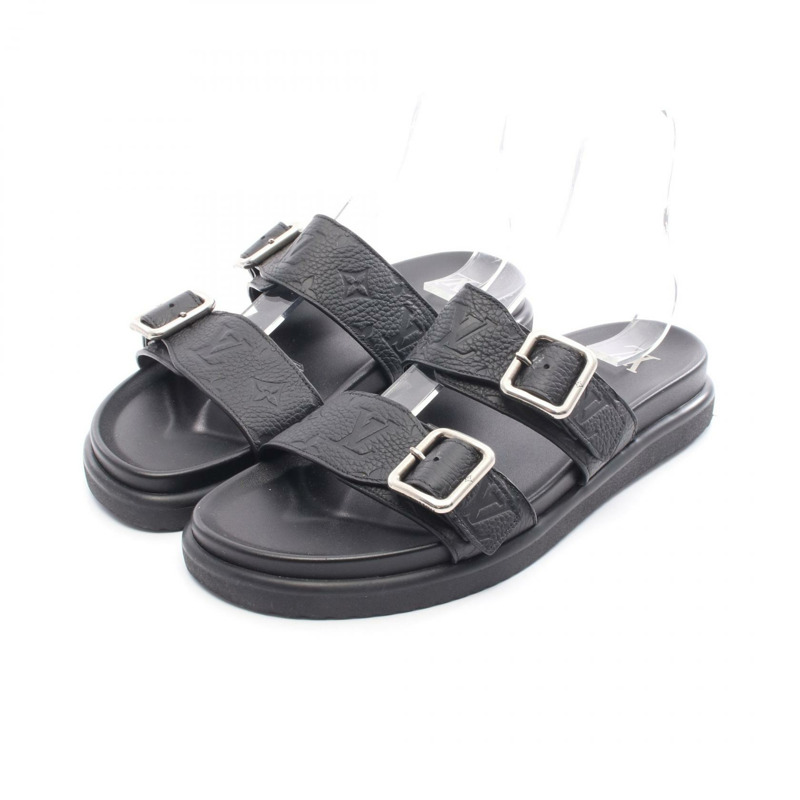 路易威登 LV Venice 穆勒涼鞋 Monogram 皮革 黑色 #10 二手男士-0
