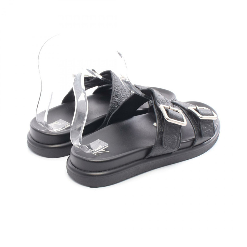 路易威登 LV Venice 穆勒涼鞋 Monogram 皮革 黑色 #10 二手男士-1