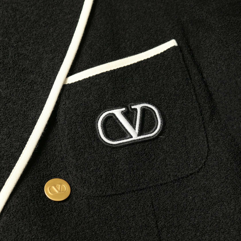 Valentino V logo 雙排扣外套 其他款式 2V3CEE60911 羊毛 尼龍 黑色 白色 二手 男士-10