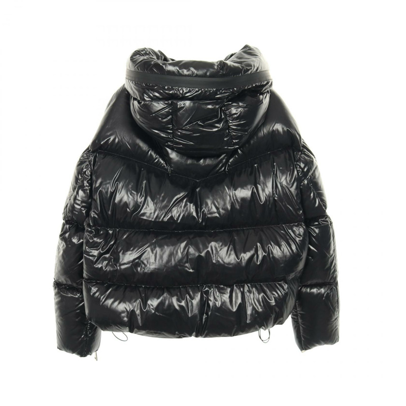 MONCLER HUPPE 帶帽尼龍黑色羽絨外套 #0 二手女款-1