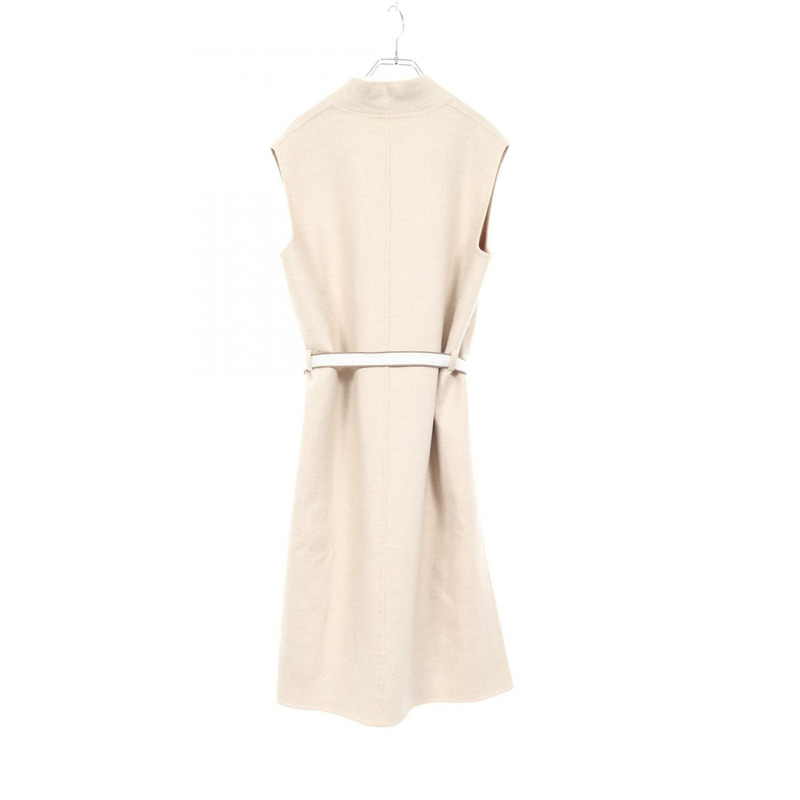 愛馬仕長版背心針織衫 #40 羊絨米色 二手女款-1