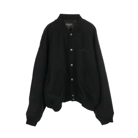 BALENCIAGA Logo acupucture Blouson wool 黑色二手男女通用