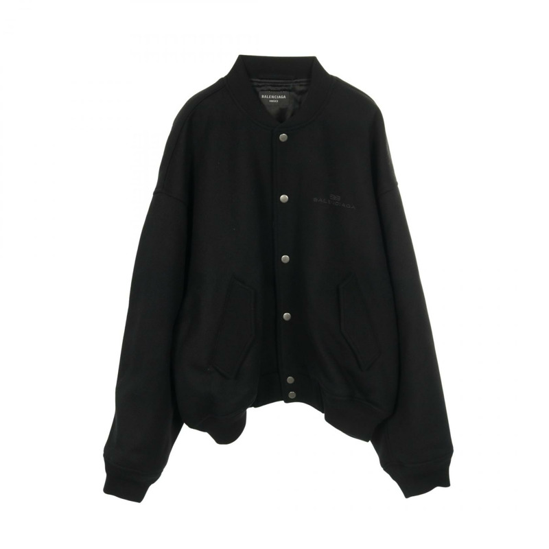 BALENCIAGA Logo acupucture Blouson wool 黑色二手男女通用-0