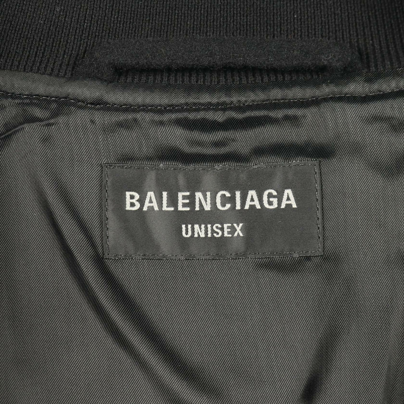 BALENCIAGA Logo acupucture Blouson wool 黑色二手男女通用-2