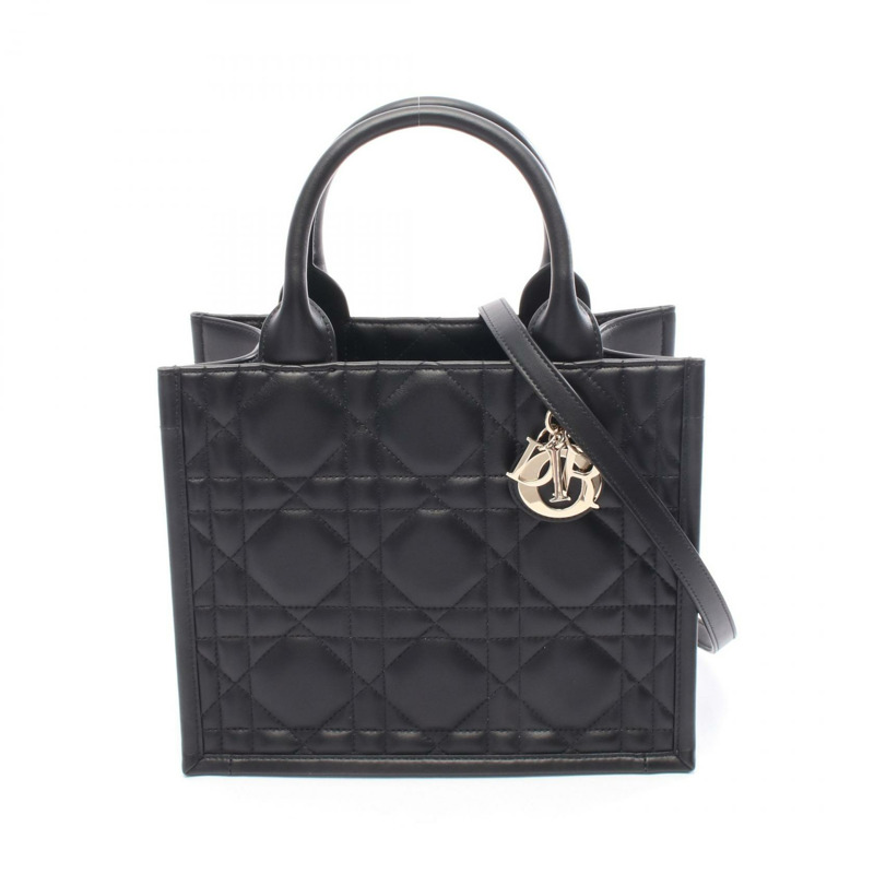 Dior BOOK TOTE 小號肩斜背包 M1325OWHP_M900 黑色皮革 二手-0