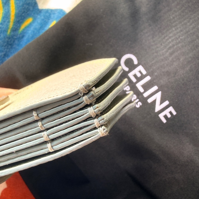 CELINE綠色ACCORDEON零錢包卡夾-1