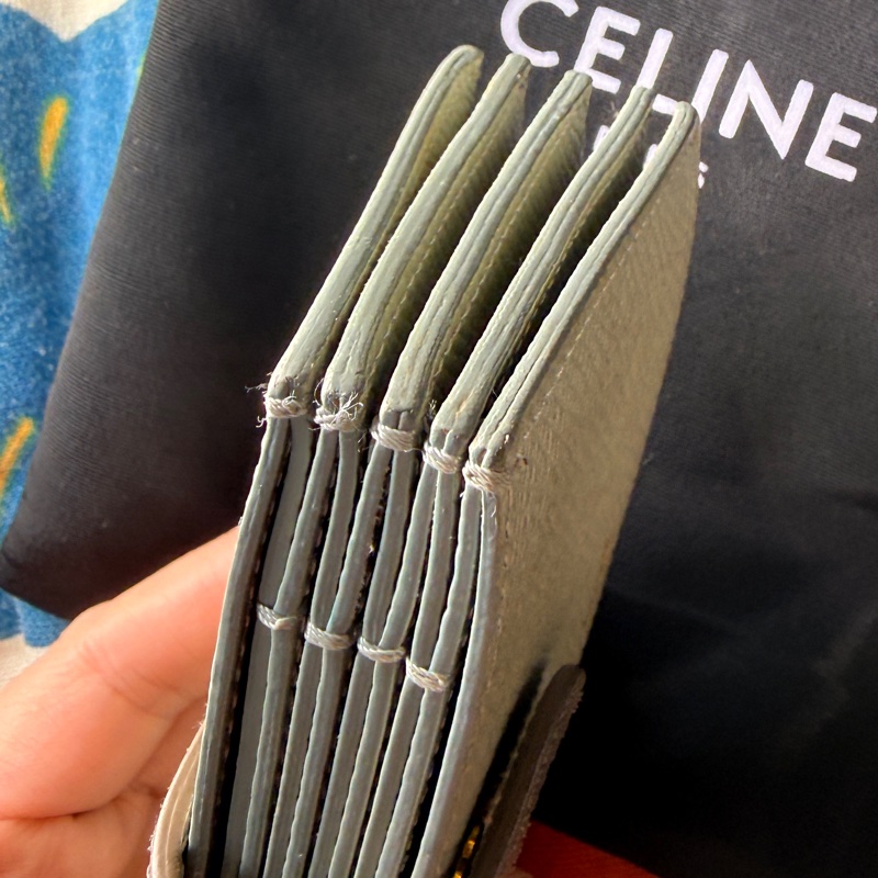 CELINE綠色ACCORDEON零錢包卡夾-4