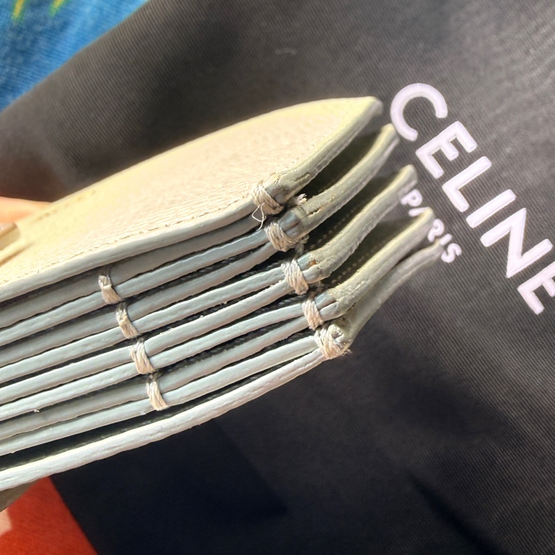 CELINE綠色ACCORDEON零錢包卡夾-8