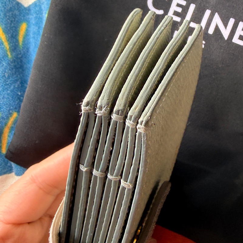 CELINE綠色ACCORDEON零錢包卡夾-10