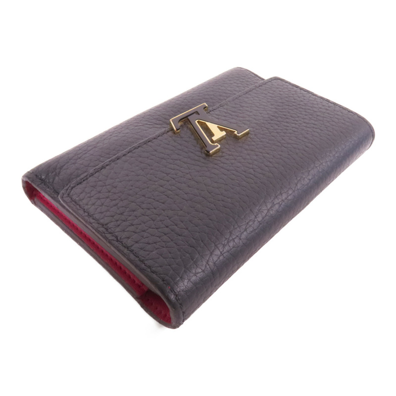 LOUIS VUITTON Taurillon Capucines Compact Trifold Wallet金扣錢包-4