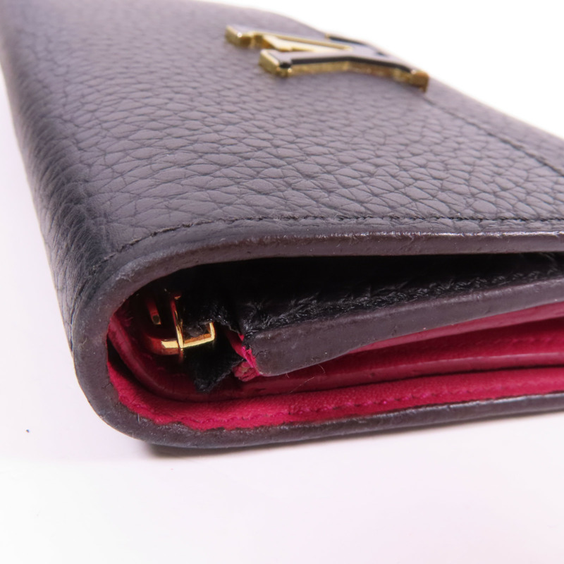 LOUIS VUITTON Taurillon Capucines Compact Trifold Wallet金扣錢包-8