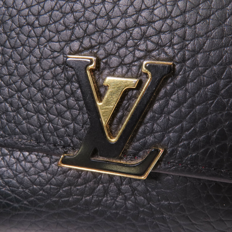 LOUIS VUITTON Taurillon Capucines Compact Trifold Wallet金扣錢包-9