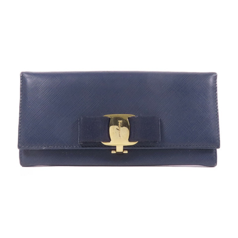 Salvatore Ferragamo 牛皮皮革Long Bifold Wallet金扣長錢包