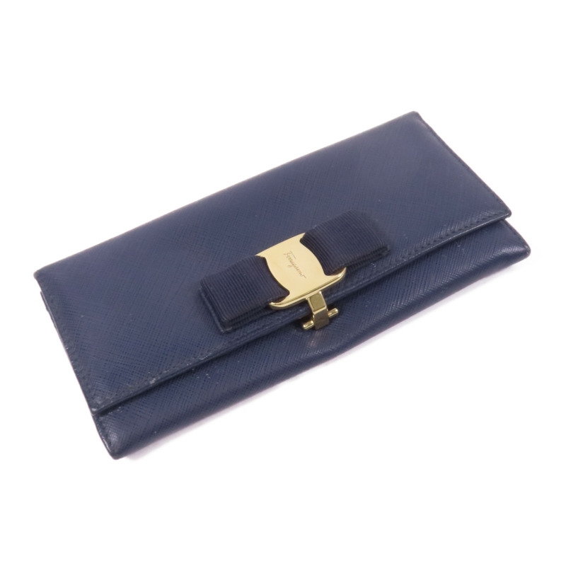 Salvatore Ferragamo 牛皮皮革Long Bifold Wallet金扣長錢包-2