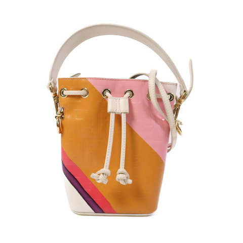 FENDI 牛皮皮革Mon Tresor Mini金扣手挽肩背兩用袋