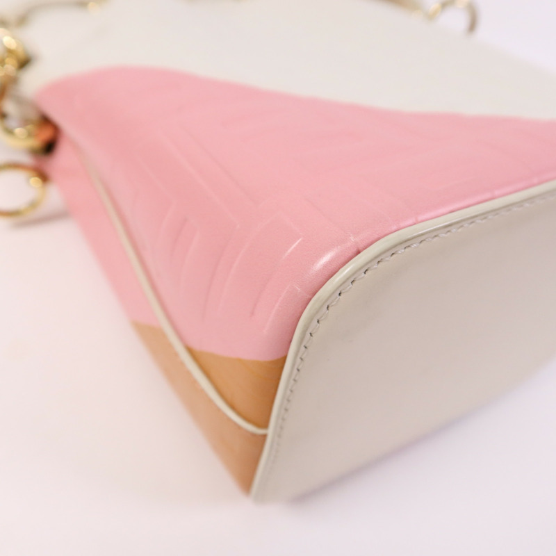 FENDI 牛皮皮革Mon Tresor Mini金扣手挽肩背兩用袋-7