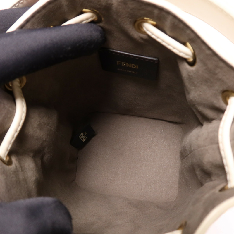 FENDI 牛皮皮革Mon Tresor Mini金扣手挽肩背兩用袋-10
