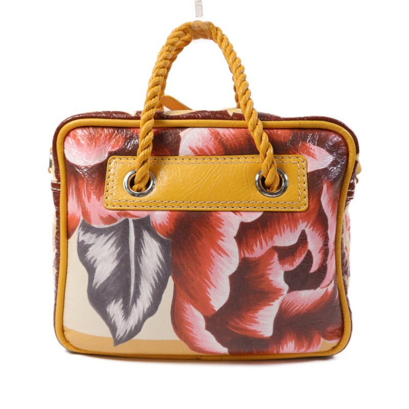 BALENCIAGA 塗層帆布Floral Blanket Square Messenger銀扣手挽肩背兩用袋-1