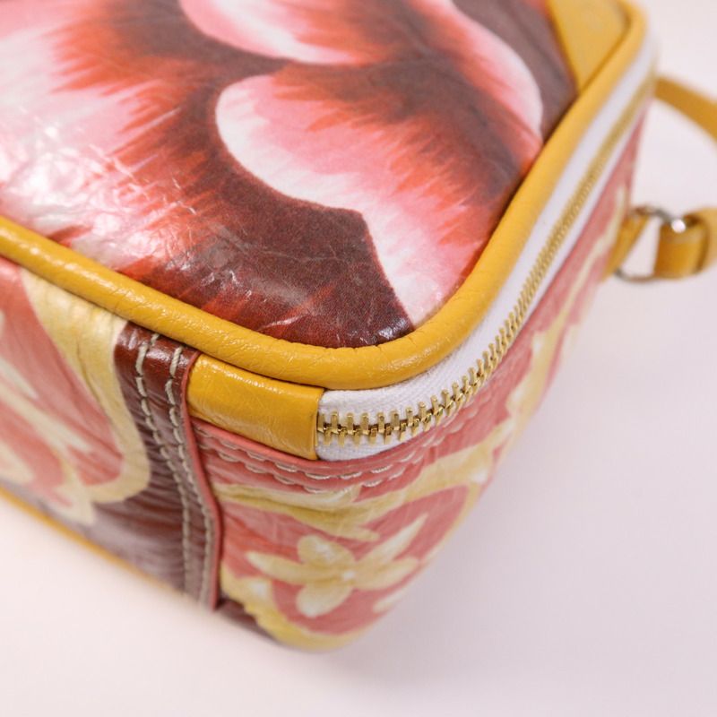 BALENCIAGA 塗層帆布Floral Blanket Square Messenger銀扣手挽肩背兩用袋-3