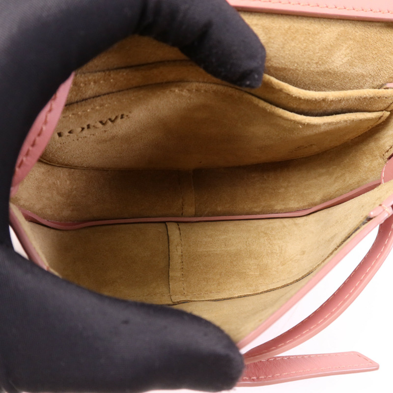 LOEWE 牛皮皮革Mini Gate Dual銀扣肩背袋-11