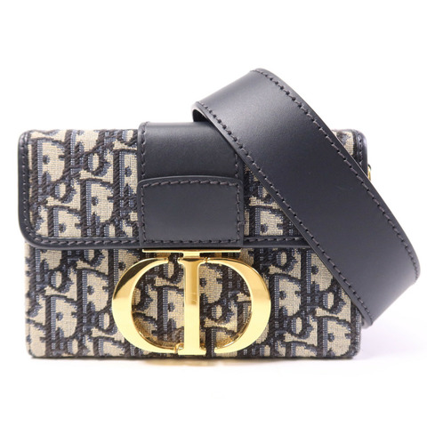 Dior 帆布/皮革30 Montaigne金扣肩背袋袋