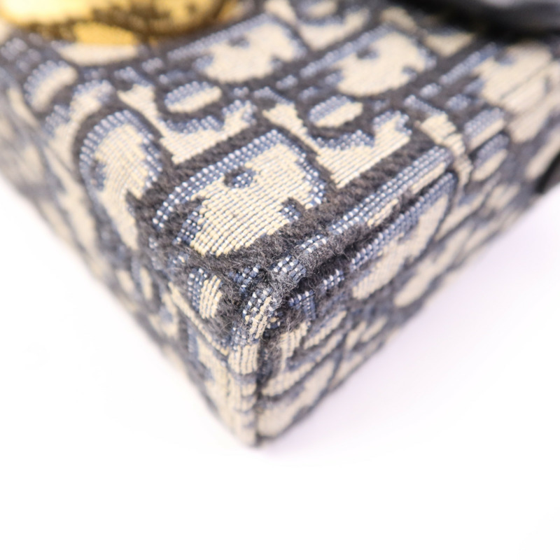 Dior 帆布/皮革30 Montaigne金扣肩背袋袋-4