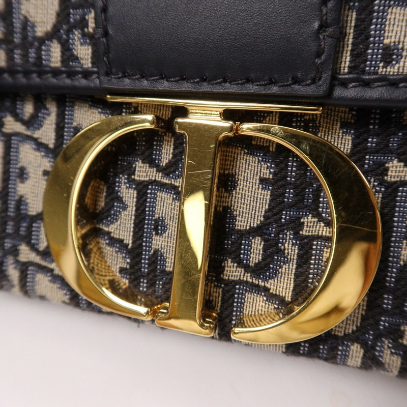 Dior 帆布/皮革30 Montaigne金扣肩背袋袋-9